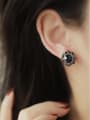 thumb Alloy Rhinestone Blue Round Minimalist Stud Earring 3