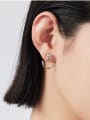 thumb 925 Sterling Silver Silver Flower Minimalist Stud Earring 2