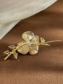 thumb Brass Tila Bead White Flower Minimalist Pins & Brooches 3