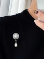 thumb Brass Freshwater Pearl White Round Minimalist Pins & Brooches 4