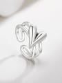 thumb 925 Sterling Silver Silver Heart Minimalist Band Ring 2