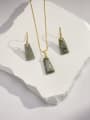 thumb Minimalist Geometric Brass Natural Stone Multi Color Stone Earring and Necklace Set 4
