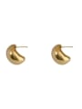 thumb Brass Yellow Water Drop Minimalist Stud Earring 3