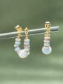 thumb Brass Miyuki Millet Bead Multi Color Stone Minimalist Huggie Earring 3