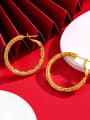 thumb Brass Gold Geometric Minimalist Huggie Earring 1