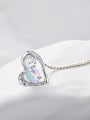 thumb 925 Sterling Silver Opal Blue Heart Minimalist Link Necklace 2