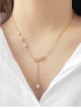 thumb 925 Sterling Silver Cubic Zirconia White Bowknot Dainty Lariat Necklace 3