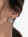 thumb 925 Sterling Silver Freshwater Pearl White Moon Minimalist Stud Earring 4