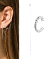 thumb 925 Sterling Silver White Geometric Minimalist Single Earring 3