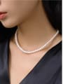 thumb 925 Sterling Silver Freshwater Pearl White Minimalist Beaded Necklace 4