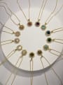 thumb Brass Natural Stone Multi Color Stone Flower Minimalist Cuban Necklace 0