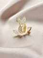 thumb Brass Cubic Zirconia Gold Butterfly Minimalist Pins & Brooches 0