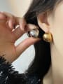 thumb Alloy Gold Oval Minimalist Stud Earring 3