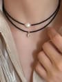 thumb 925 Sterling Silver Freshwater Pearl White Ball Minimalist Beaded Necklace 3