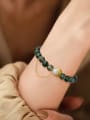 thumb Brass Carnelian Green Moon Dainty Handmade Beaded Bracelet 3