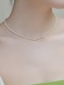 thumb 925 Sterling Silver Freshwater Pearl White Minimalist Beaded Necklace 2