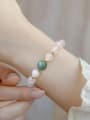 thumb Brass Miyuki Millet Bead White Stone Minimalist Handmade Beaded Bracelet 2