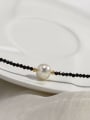 thumb 925 Sterling Silver Freshwater Pearl White Ball Minimalist Beaded Necklace 1