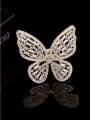 thumb Brass Cubic Zirconia White Butterfly Dainty Band Ring 2