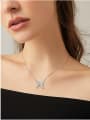 thumb 925 Sterling Silver Cubic Zirconia White Butterfly Minimalist Link Necklace 3
