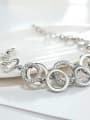 thumb Alloy Rhinestone White Stone Geometric Minimalist Link Bracelet 3