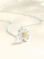 thumb 925 Sterling Silver Gold Flower Minimalist Link Necklace 0