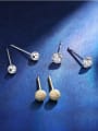 thumb 925 Sterling Silver Cubic Zirconia Silver Round Minimalist Stud Earring 1