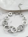 thumb Alloy Rhinestone White Stone Geometric Minimalist Link Bracelet 0