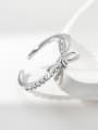 thumb 925 Sterling Silver Cubic Zirconia White Bowknot Minimalist Band Ring 2