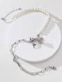 thumb Brass Freshwater Pearl White Bowknot Minimalist Beaded Necklace 2