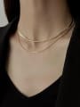 thumb 925 Sterling Silver Gold Minimalist Link Necklace 2