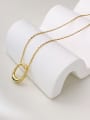thumb 925 Sterling Silver Gold Oval Minimalist Link Necklace 1