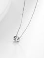 thumb 925 Sterling Silver Cubic Zirconia White Ball Minimalist Link Necklace 1