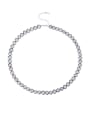thumb 925 Sterling Silver Freshwater Pearl Gray Round Minimalist Beaded Necklace 1