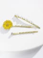 thumb Zinc Alloy Imitation Pearl Yellow Flower Minimalist Hair Jewelry 1