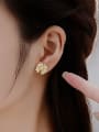 thumb 925 Sterling Silver Cubic Zirconia Gold Plant Series Minimalist Cluster Earring 3