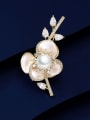 thumb Brass Tila Bead White Flower Minimalist Pins & Brooches 0