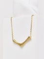 thumb 925 Sterling Silver Gold Irregular Minimalist Link Necklace 0