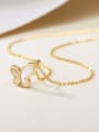 thumb Brass Shell Butterfly Minimalist Initials Necklace 0