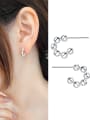 thumb 925 Sterling Silver White Round Minimalist Stud Earring 3