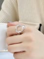 thumb 925 Sterling Silver Silver Oval Minimalist Band Ring 4
