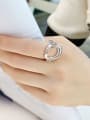 thumb 925 Sterling Silver Silver Oval Minimalist Band Ring 3