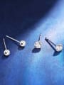 thumb 925 Sterling Silver Cubic Zirconia Silver Round Minimalist Stud Earring 1