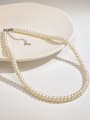thumb 925 Sterling Silver Freshwater Pearl White Minimalist Beaded Necklace 1