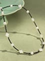 thumb 925 Sterling Silver Imitation Pearl White Clover Minimalist Choker Necklace 3
