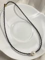 thumb 925 Sterling Silver Freshwater Pearl White Ball Minimalist Beaded Necklace 0