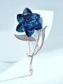 thumb Brass Crystal Blue Flower Minimalist Pins & Brooches 0