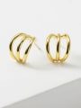 thumb Brass Gold Round Minimalist Stud Earring 0