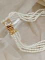 thumb Brass Synthetic Crystal Gold Tassel Classic Beaded Necklace 2