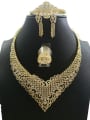 thumb GODKI Luxury Women Wedding Dubai Copper With Gold Plated Classic Irregular 4 Piece Jewelry Set 0